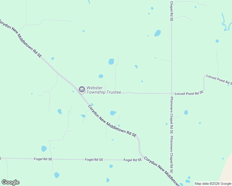 map of restaurants, bars, coffee shops, grocery stores, and more near 3284 Locust Point Road Southeast in Corydon