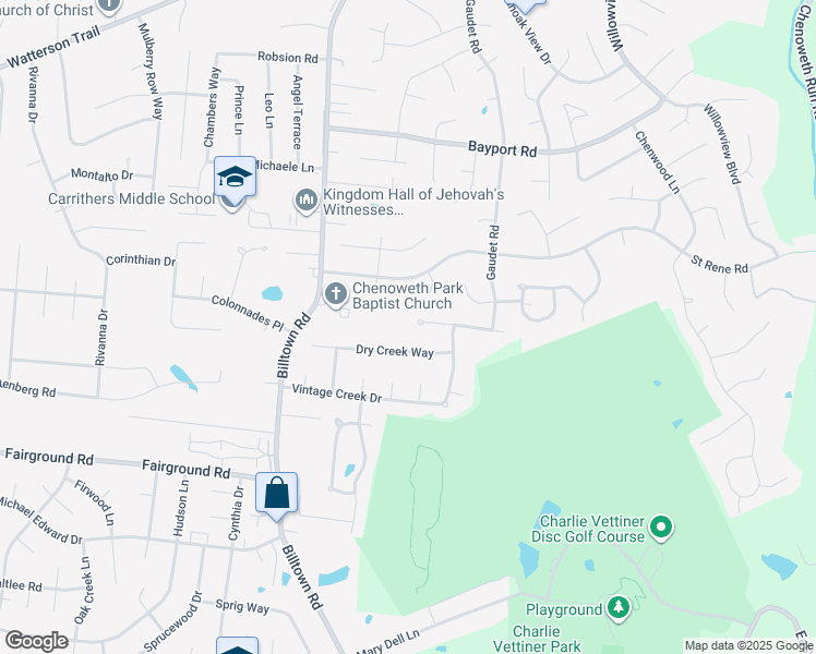 map of restaurants, bars, coffee shops, grocery stores, and more near 10604 Alderbrook Place in Louisville