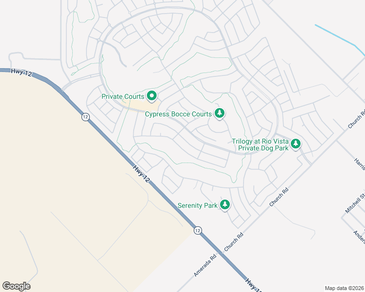 map of restaurants, bars, coffee shops, grocery stores, and more near 225 Cedar Ridge Drive in Rio Vista