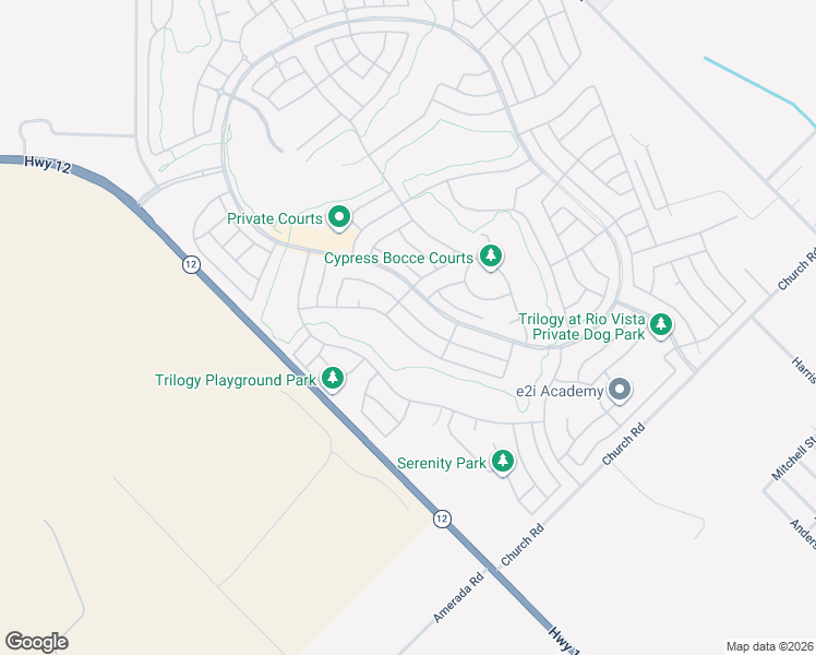 map of restaurants, bars, coffee shops, grocery stores, and more near 234 Cedar Ridge Drive in Rio Vista
