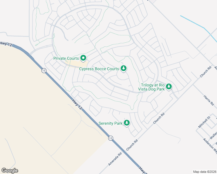 map of restaurants, bars, coffee shops, grocery stores, and more near 652 Turnberry Terrace in Rio Vista