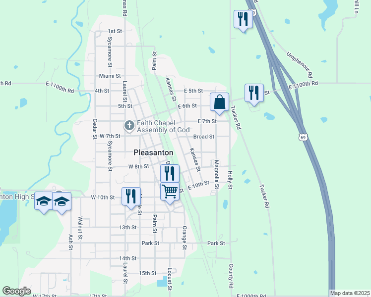 map of restaurants, bars, coffee shops, grocery stores, and more near 762 Center Street in Pleasanton