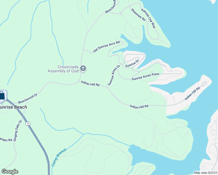 map of restaurants, bars, coffee shops, grocery stores, and more near 109 Indian Hill Road in Sunrise Beach