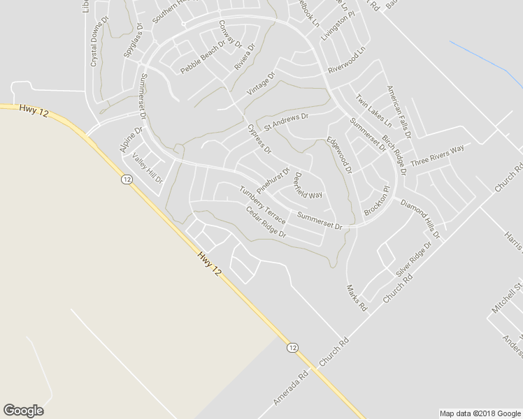 map of restaurants, bars, coffee shops, grocery stores, and more near 681 Turnberry Terrace in Rio Vista