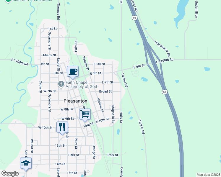 map of restaurants, bars, coffee shops, grocery stores, and more near 704 Pine Street in Pleasanton