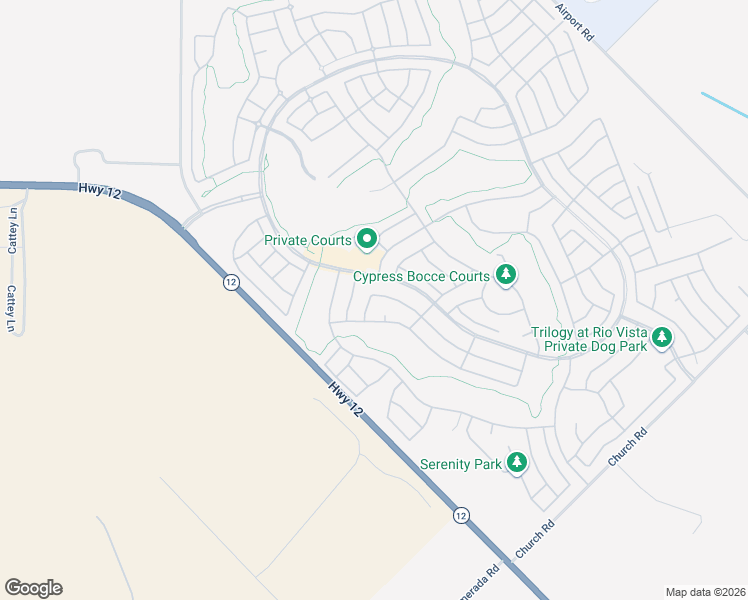 map of restaurants, bars, coffee shops, grocery stores, and more near 746 Turnberry Terrace in Rio Vista