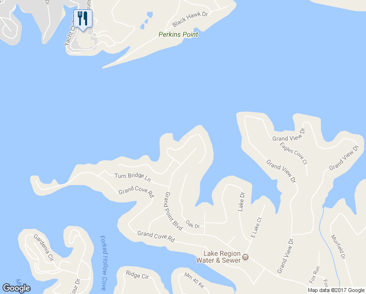 map of restaurants, bars, coffee shops, grocery stores, and more near 120 Waterford Terrace in Sunrise Beach