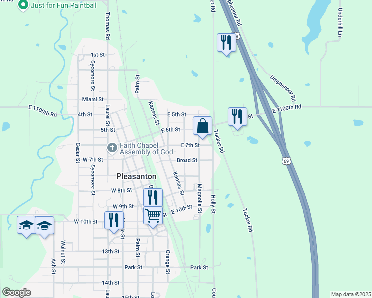 map of restaurants, bars, coffee shops, grocery stores, and more near 704 Pine Street in Pleasanton