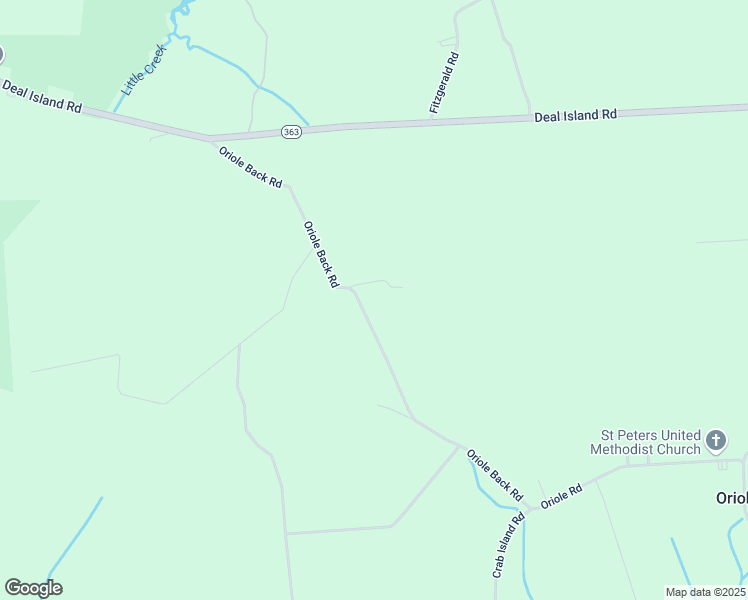 map of restaurants, bars, coffee shops, grocery stores, and more near 10839 Oriole Back Road in Princess Anne
