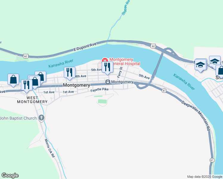 map of restaurants, bars, coffee shops, grocery stores, and more near in Montgomery