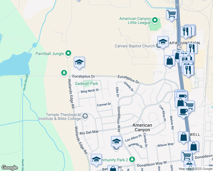 35 Goldeneye Court American Canyon Ca Walk Score Map Of Restaurants Bars Coffee S Grocery Ore Near 35