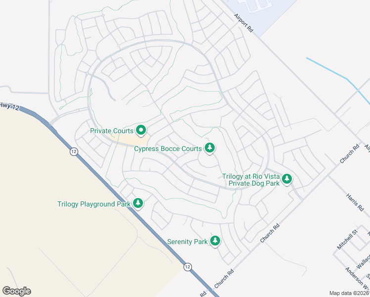 map of restaurants, bars, coffee shops, grocery stores, and more near 714 Cherry Hills Lane in Rio Vista