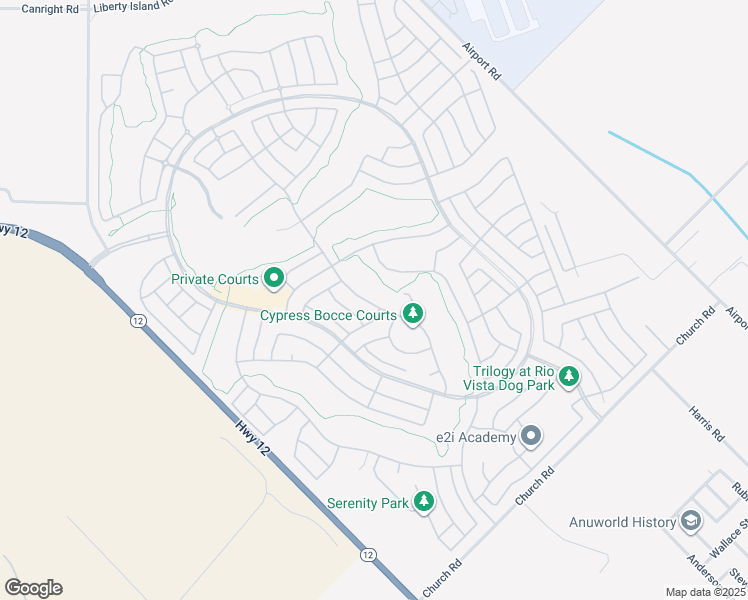map of restaurants, bars, coffee shops, grocery stores, and more near 650 Cypress Drive in Rio Vista