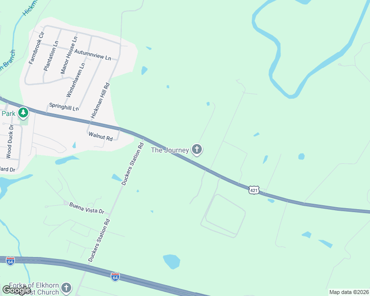 map of restaurants, bars, coffee shops, grocery stores, and more near 2762 Leestown Road in Midway