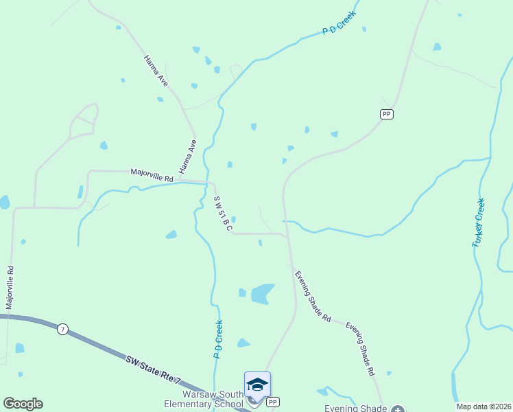 map of restaurants, bars, coffee shops, grocery stores, and more near State Highway PP in Warsaw