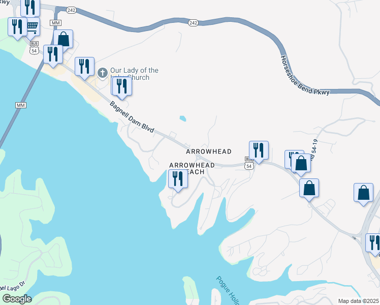 map of restaurants, bars, coffee shops, grocery stores, and more near 2840-2862 Bagnell Dam Blvd in Lake Ozark