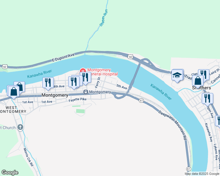 map of restaurants, bars, coffee shops, grocery stores, and more near 82 3rd Avenue in Montgomery