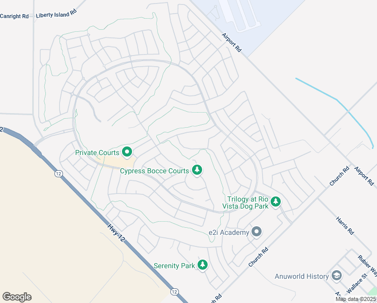 map of restaurants, bars, coffee shops, grocery stores, and more near 631 Edgewood Drive in Rio Vista