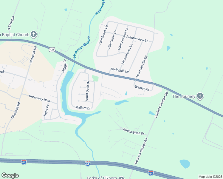 map of restaurants, bars, coffee shops, grocery stores, and more near Palmer Drive in Frankfort