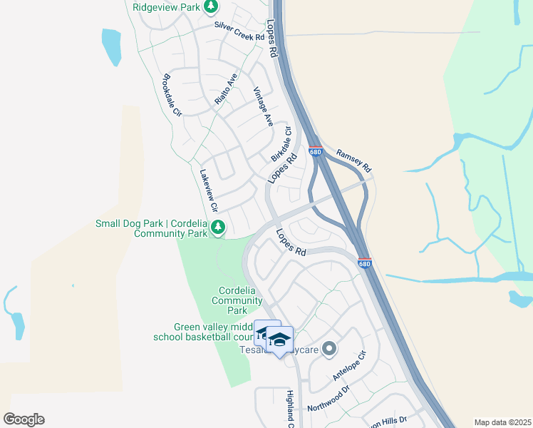 map of restaurants, bars, coffee shops, grocery stores, and more near 1132 Capistrano Court in Fairfield