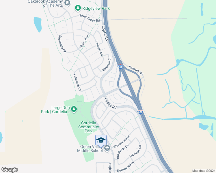 map of restaurants, bars, coffee shops, grocery stores, and more near 4744 Opus Circle in Fairfield