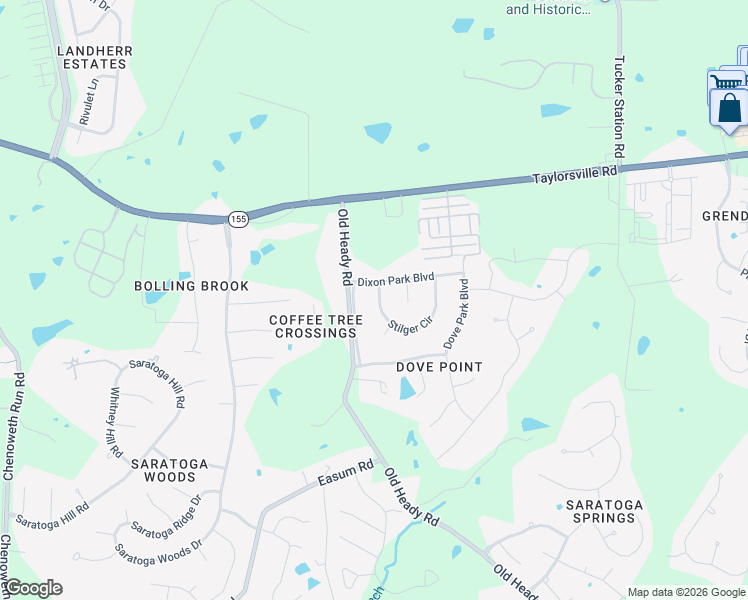 map of restaurants, bars, coffee shops, grocery stores, and more near 4202 Stilger Circle in Louisville
