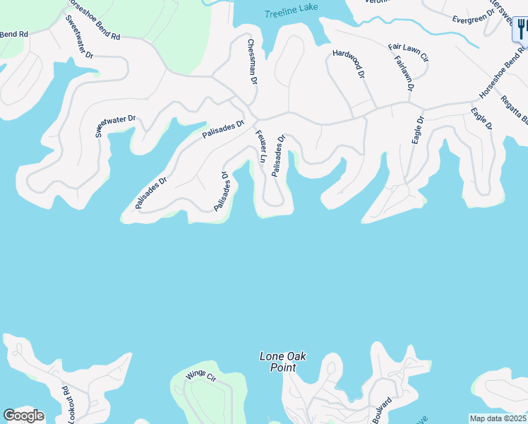 map of restaurants, bars, coffee shops, grocery stores, and more near 1348 Palisades Drive in Lake Ozark