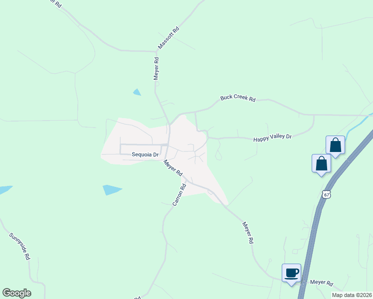 map of restaurants, bars, coffee shops, grocery stores, and more near 211 Tatoga Terrace in Festus