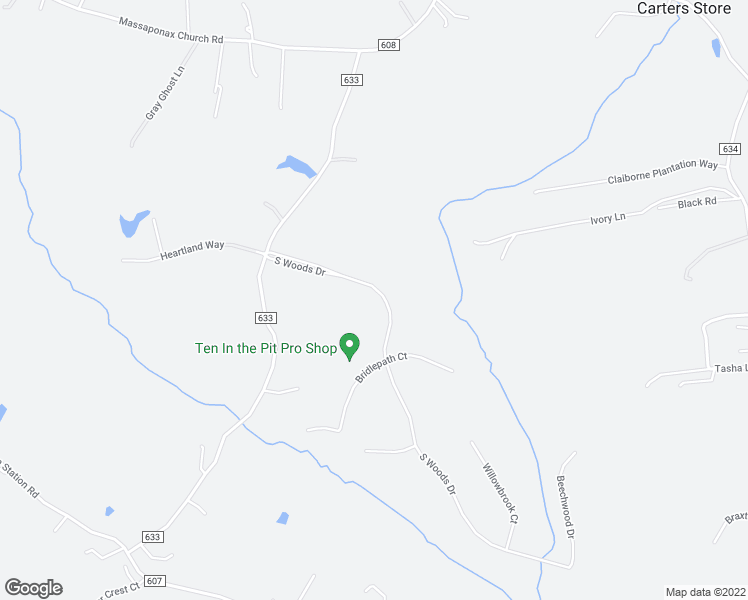 map of restaurants, bars, coffee shops, grocery stores, and more near 8108 South Woods Drive in Fredericksburg