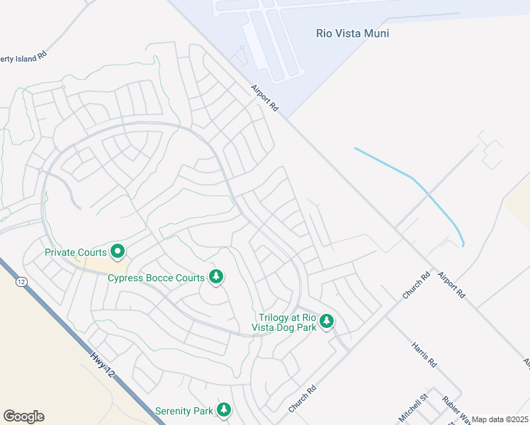 map of restaurants, bars, coffee shops, grocery stores, and more near 603 Twin Lakes Lane in Rio Vista