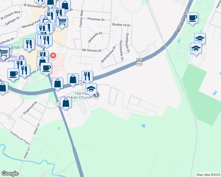 map of restaurants, bars, coffee shops, grocery stores, and more near 100 Aberdine Way in Georgetown