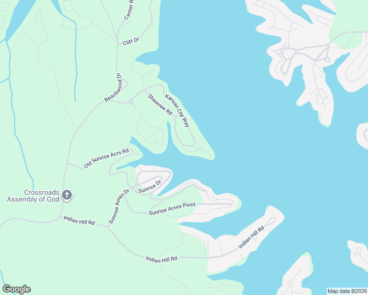 map of restaurants, bars, coffee shops, grocery stores, and more near Kansas City Way in Sunrise Beach