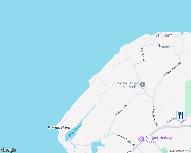 map of restaurants, bars, coffee shops, grocery stores, and more near 10938 Shores Road in Deal Island Historic District