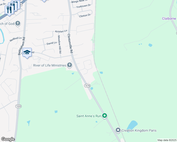 map of restaurants, bars, coffee shops, grocery stores, and more near 401 Effrain Court in Paris