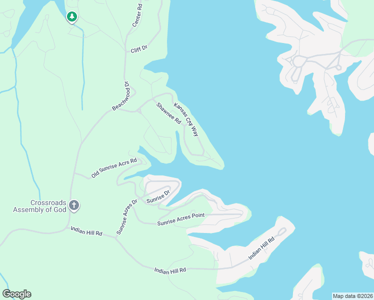 map of restaurants, bars, coffee shops, grocery stores, and more near Shawnee Dr in Sunrise Beach