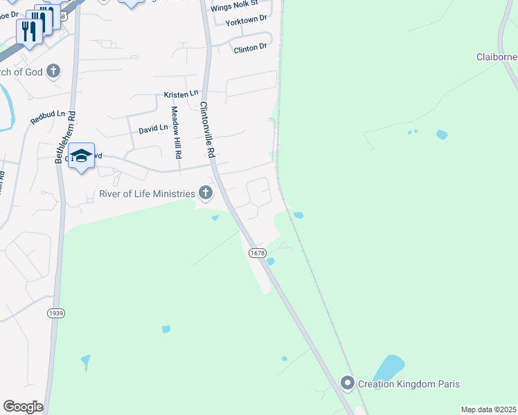 map of restaurants, bars, coffee shops, grocery stores, and more near 401 Effrain Court in Paris