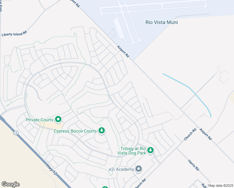 map of restaurants, bars, coffee shops, grocery stores, and more near 617 Twin Lakes Lane in Rio Vista