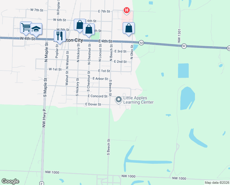 map of restaurants, bars, coffee shops, grocery stores, and more near in Appleton City