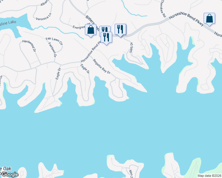 map of restaurants, bars, coffee shops, grocery stores, and more near 214 Regatta Bay Drive in Lake Ozark