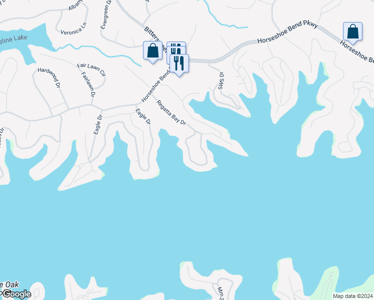 map of restaurants, bars, coffee shops, grocery stores, and more near 214 Regatta Bay Drive in Lake Ozark