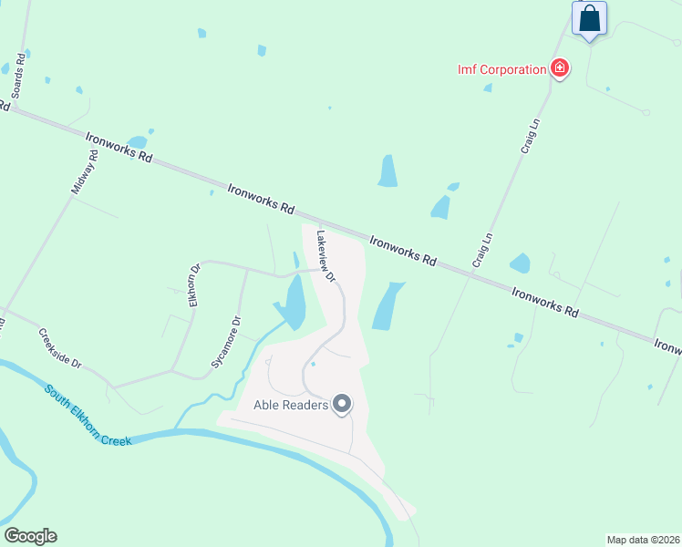map of restaurants, bars, coffee shops, grocery stores, and more near 106 Lakeview Drive in Georgetown