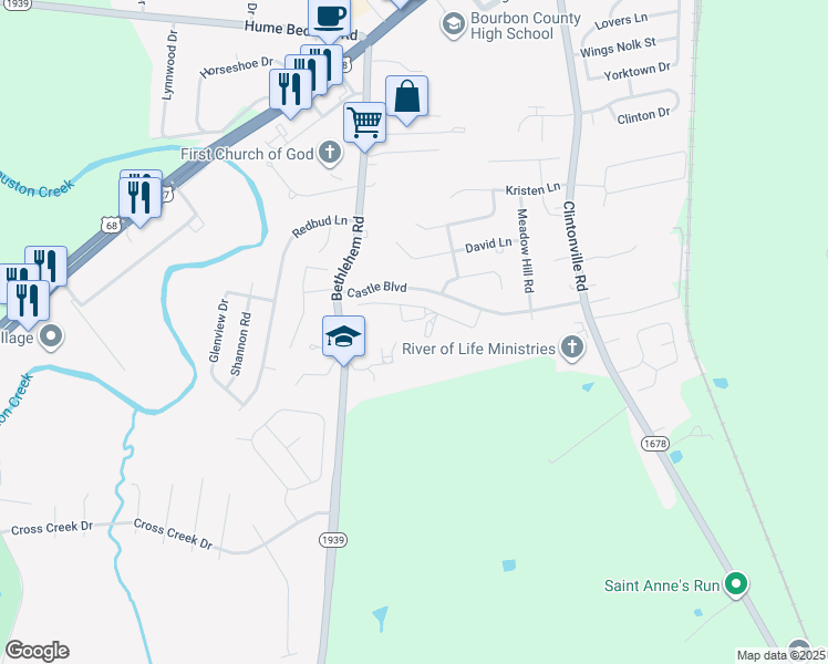 map of restaurants, bars, coffee shops, grocery stores, and more near 369 Bethlehem Road in Paris