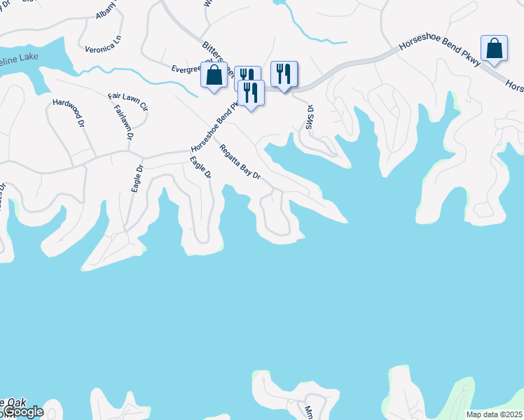 map of restaurants, bars, coffee shops, grocery stores, and more near 214 Regatta Bay Drive in Lake Ozark