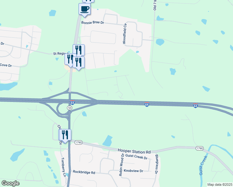 map of restaurants, bars, coffee shops, grocery stores, and more near 127 Karen Court in Shelbyville