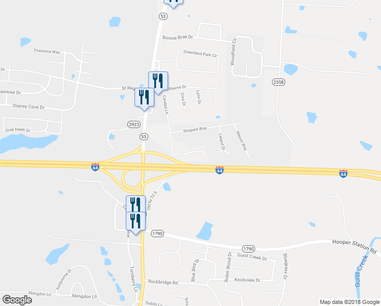 map of restaurants, bars, coffee shops, grocery stores, and more near 1021 Ronnie Layne Road in Shelbyville