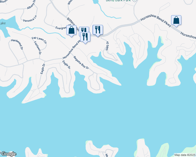 map of restaurants, bars, coffee shops, grocery stores, and more near 488 Regatta Bay Circle in Village of Four Seasons