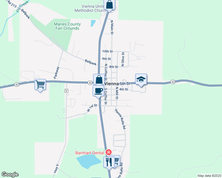 map of restaurants, bars, coffee shops, grocery stores, and more near 300 4th Street in Vienna