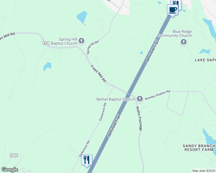 map of restaurants, bars, coffee shops, grocery stores, and more near 2767 Frays Mill Road in Charlottesville