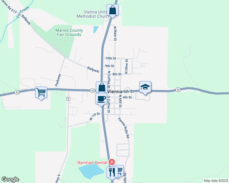 map of restaurants, bars, coffee shops, grocery stores, and more near in Vienna