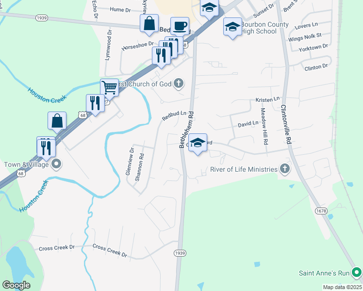 map of restaurants, bars, coffee shops, grocery stores, and more near 367 Bethlehem Road in Paris